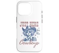 Camisa Retro de Vaquera Just Here for The Cowboys Western Rodeo Carcasa para iPhone 16 Pro