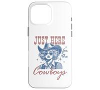 Camisa Retro de Vaquera Just Here for The Cowboys Western Rodeo Carcasa para iPhone 16 Pro MAX