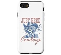 Camisa Retro de Vaquera Just Here for The Cowboys Western Rodeo Carcasa para iPhone SE (2020) / 7/8