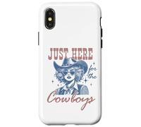 Camisa Retro de Vaquera Just Here for The Cowboys Western Rodeo Carcasa para iPhone X/XS