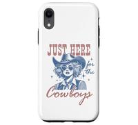 Camisa Retro de Vaquera Just Here for The Cowboys Western Rodeo Carcasa para iPhone XR