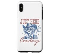 Camisa Retro de Vaquera Just Here for The Cowboys Western Rodeo Carcasa para iPhone XS MAX