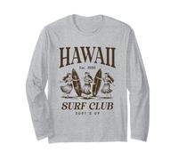 Camisa retro Hawaii Surf Club Hula Girls Surf's Up Manga Larga
