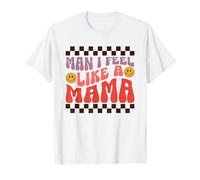Camisa retro para mamá divertida para el día de la madre, estética de cara feliz de los años 70 Camiseta