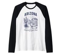 Camisa Retro State Arizona Est 1912 Grand Canyon Desert Sun Camiseta Manga Raglan