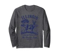Camisa retro State Illinois Est 1818 Chicago 66 Skyline Route Manga Larga