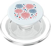 Camisa roja azul fuegos artificiales pareja 4 de julio trajes a juego PopSockets PopGrip para MagSafe