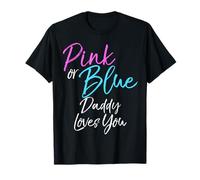 Camisa rosa o azul Daddy Loves You Camiseta linda para revelar el género Camiseta