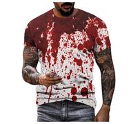 Camisa sangrienta con texto en inglés "Problem Solved Bloody Shirt Blood Stained Scary Halloween T Scary Halloween Costumes for Woman I'm Fine Problem Solved I'm Fine" camiseta estampada, Rojo De La