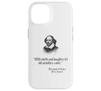 Camisa Shakespeare con cita - Con alegría y risa Carcasa para iPhone 14