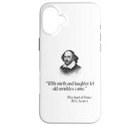Camisa Shakespeare con cita - Con alegría y risa Carcasa para iPhone 16 Plus