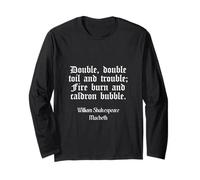 Camisa Shakespeare Double Double Toil and Trouble Quote Manga Larga