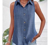 Camisa sin de botón para mujer, estilo dirección