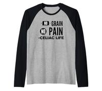 Camisa sin Gluten sin Cereales sin Dolor Enfermedad celíaca Camiseta Manga Raglan
