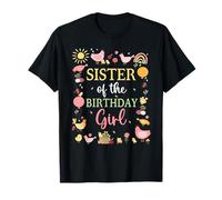 Camisa Sister of The Birthday Girl Farm Chicken Sister Camiseta