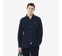 Camisa slim fit de piqué de algodón Hombre Talla 40. Color Azul