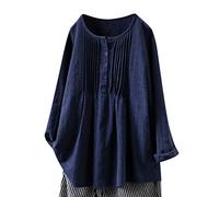 Camisa sólida casual de las mujeres cuello redondo blusa de manga larga de malla negro, azul, 5XL