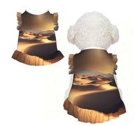 Camisa suave para perros pequeños con estampado del desierto del Sahara, falda para cachorrita, ropa de verano para cachorros, vestido de verano con volantes para mascotas, camiseta sin mangas ligera,