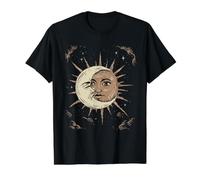 Camisa Sun and Moon Tarot Celestial Dark Academia Estética Camiseta gráfica económica, Hombre, Negro, XL