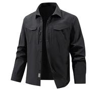 Camisa táctica de manga larga para hombre, camisa de senderismo con bolsillo en el pecho, camisa funcional transpirable, camisa de safari, camisa de trabajo para exteriores, camisa de trabajo militar