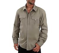 Camisa táctica de manga larga para hombre con bolsillos, camiseta militar de combate, camisas monocromáticas, camisas de trabajo para primavera y otoño, camisas de trabajo de nailon, camisas de manga