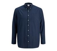 JACK & JONES Camisa de Hombre Talla Grande Color Liso básica Manga Larga Business JJEOXFORD, Color:Azul Oscuro, Talla:XXL