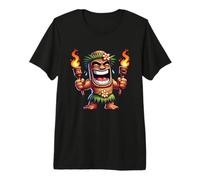 Camisa Tiki Hombre Hawaii Verano Tropical Luau Fiesta Niños Camiseta Premium