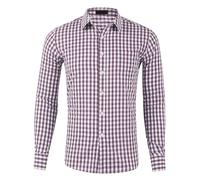 Camisa tradicional para hombre, manga larga, diseño clásico a cuadros, camisa de manga larga a cuadros con botones, café, XXL