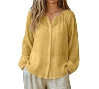 Camisa transparente para mujer - Camisa ligera para mujer, blusa transpirable, blusa para jóvenes, camiseta abierta, camiseta fina, con botón camiseta de color puro, protección solar, camiseta