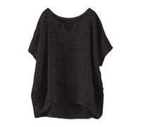 Camisa transparente para mujer - Camiseta de manga corta para mujer - Camiseta transpirable - Uni-color camiseta para ocio al aire libre - Camiseta de protección solar - Camiseta delgada, Negro , XXL