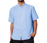Camisa Verano Hombre Camisa Lino Hombre Manga Corta Camisetas De Kaftan Camisas Hawaianas Ropa Ibicenca Chaquetas Americanas Conjunto Vaquera Blanca Traje Camiseta Oversize Azul Elastico Trabajo XXXL