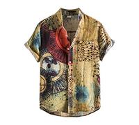 Camisa Verano Hombre Camisa Lino Hombre Manga Corta Ropa Hawaiana Camisas Camiseta De Algodon Azul Chaquetas Americanas Seda Jersey Blanca Traje Casual Americana Cuello Mao 5XL Conjunto Ibicenco