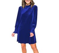 Camisa Vestidos para Mujer Simple Vestido de Mujer con Ajuste Recto Para Casual Casual Casual Largo Hasta La Rodilla Vestido Belle Vestidos De Noche Para Mujeres, azul, XXL