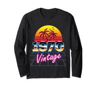 Camisa Vintage de 1970 Estilo Retro de los años 80, 56 cumpleaños, Hombres y Mujeres Manga Larga