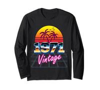 Camisa Vintage de 1971 Estilo Retro de los años 80, 55 cumpleaños, Hombres y Mujeres Manga Larga