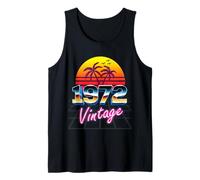 Camisa Vintage de 1972 Estilo Retro de los años 80, 54 cumpleaños, Hombres y Mujeres Camiseta sin Mangas