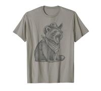 Camisa Vintage de Mapache Vaquero - Go On Now Git Western Raccoon Camiseta