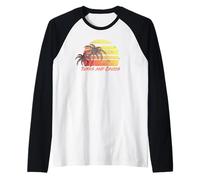 Camisa Vintage Turks and Caicos Beach Sunset - Camiseta Retro de Surf Camiseta Manga Raglan