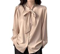 Camisas Casuales De Manga Larga con Botones para Mujer (B,S)