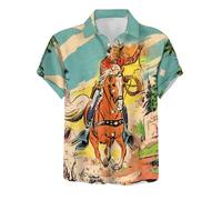 Camisas casuales para hombre para el día a día con diseño de botones e impresión, perfectas para la moda de primavera y verano, verde menta, XXL