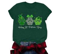 Camisas con estampado casual para mujer, cuello redondo, manga corta, túnica, blusa, túnica, blusa para mujer, Verde militar., XL