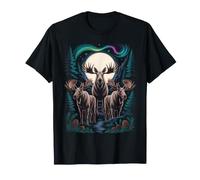 Camisas de Alce para Mujer Mountain Lake Elk Howling at The Moon Camiseta
