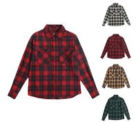 Camisas de cuello abotonado para hombre, camisas de manga larga a cuadros para hombre, camisa retro a cuadros con bolsillo en el pecho, camisetas de leñador a cuadros, camisetas clásicas de tartán