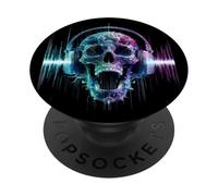 Camisas de DJ para Hombre Music Skull PopSockets PopGrip Adhesivo