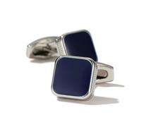 Camisas de gemelos para hombre, gemelos para hombre, chapado en plata, esmalte cuadrado, joyería para marido, papá, día de San Valentín, negocios, día del padre, CM, Plata, No es una piedra preciosa