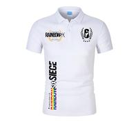 Camisas de Hombre de Shirt R.a.in.BO.w S.ix S.ie.g.e, Golf Tenis Camisa de Po.lo con Estampado, Manga Corta Golf Po.lo T-Shirt Camisetas Outdoor(White,4XL)