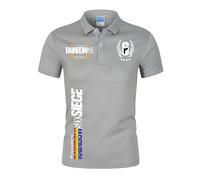 Camisas de Hombre de Shirt R.a.in.BO.w S.ix S.ie.g.e, Golf Tenis Camisa de Po.lo con Estampado, Manga Corta Golf Po.lo T-Shirt Camisetas Outdoor(Grey,S)