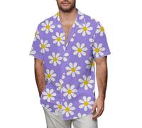 Camisas de Hombre Verano Casual Transpirable Manga Corta Color Sólido Camisa de Playa de Algodón y Lino Clásico Top Simple Suelto Camisas Camisa Hombre Lino Simple Y Monocromática, Purple-6, Medium