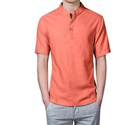 Camisas De Lino,Camiseta Hombre de Lino y Algodón para un Estilo Informal y Ajustado con Diseño Hippie de Playa