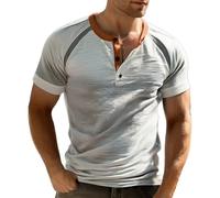 Camisas de manga corta para hombre, camisa Henry con botones y solapa, camisetas de ajuste holgado, trajes de verano, camisetas de negocios, blanco, 5XL